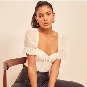 NWT Reformation Delevan Ivory Top